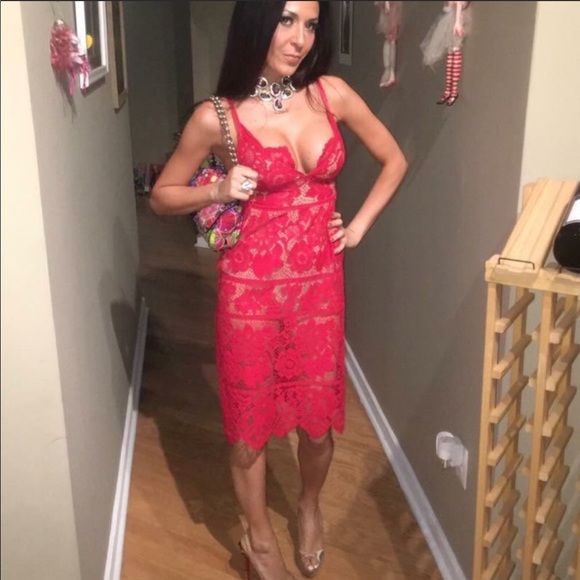 New condition worn once to event FL&L red lace SOLD! - Picture 3 of 7